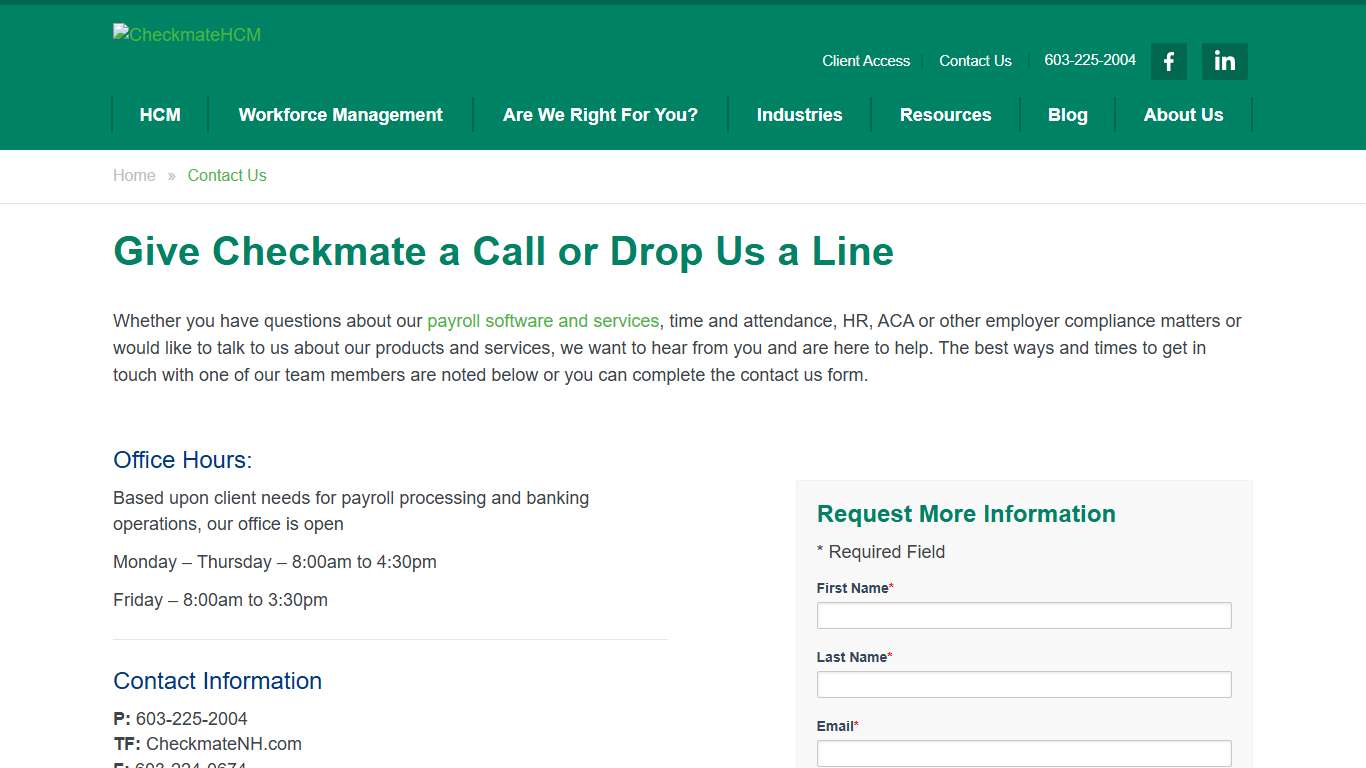 Contact Us - CheckmateHCM